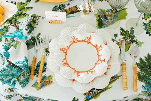Coral and Shell Salad Plate