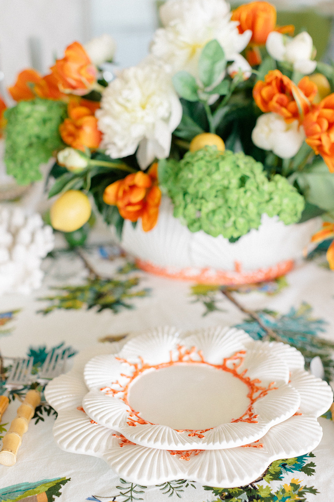 Coral and Shell Dinner Plate