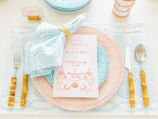 Pink Wicker Dinner Plate