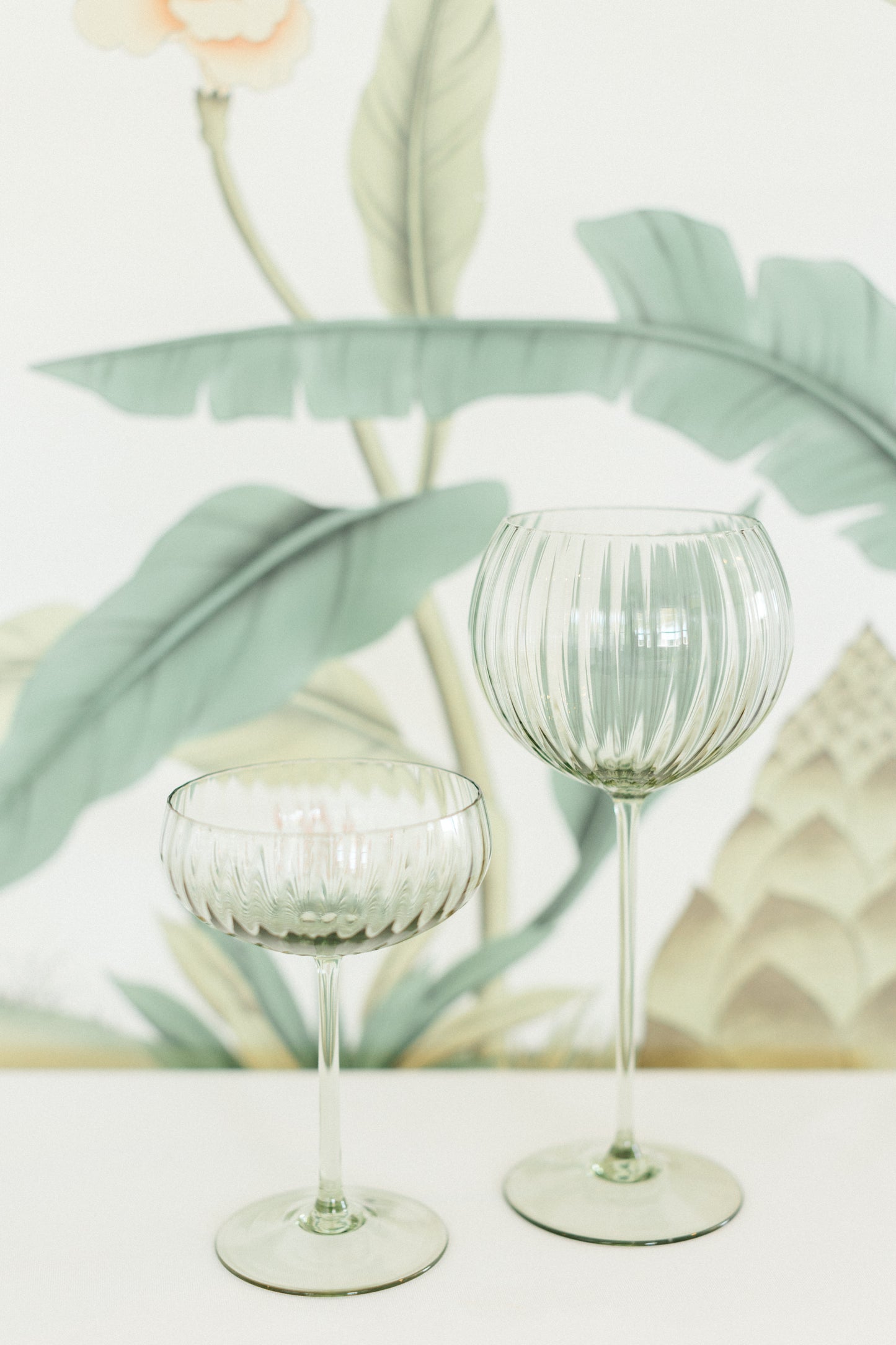 Olive Ripple Red Wine Glass Pair