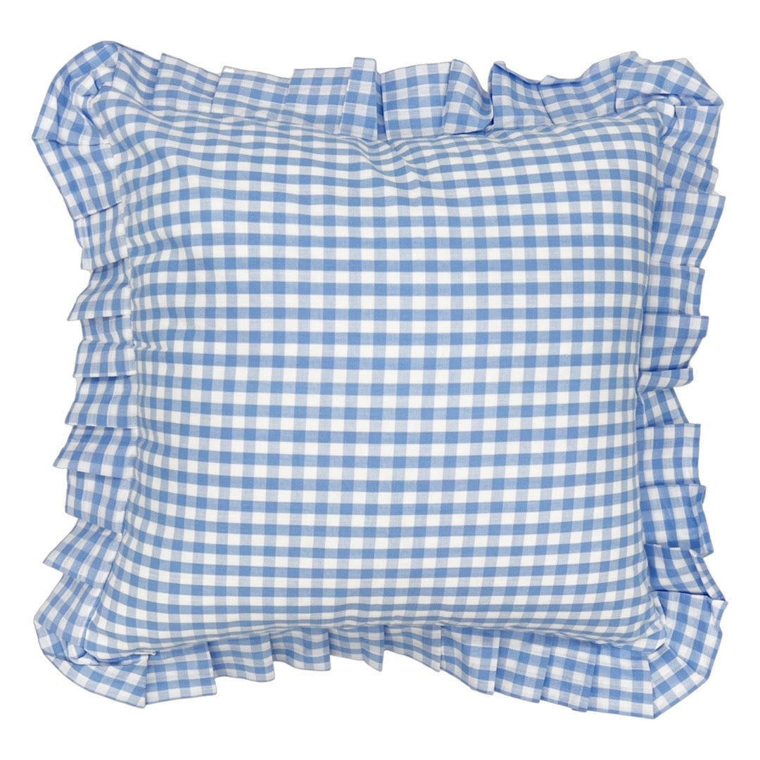 Ruffled Gingham Pillow Cover