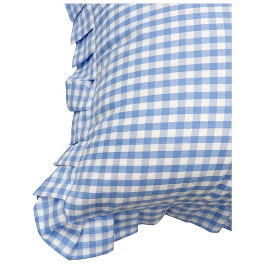 Ruffled Gingham Pillow Cover