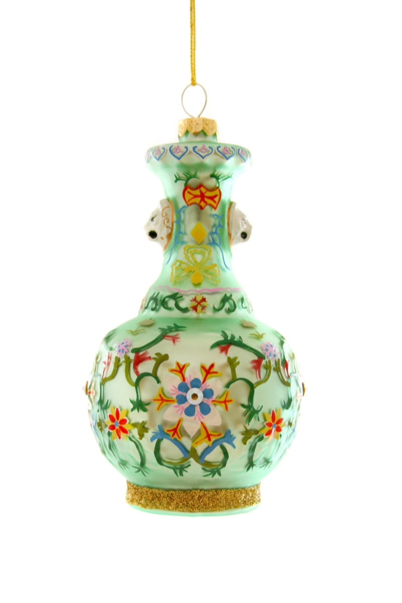 Chinoiserie Green Vase Ornament