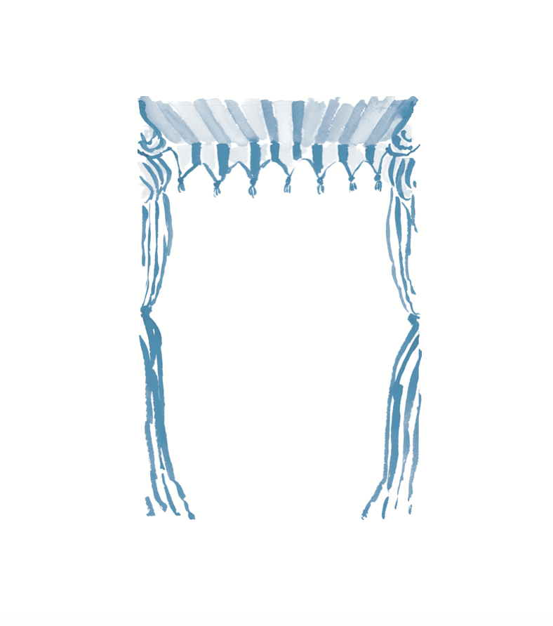 Poolside Cabana Menu Invitation Set, Blue