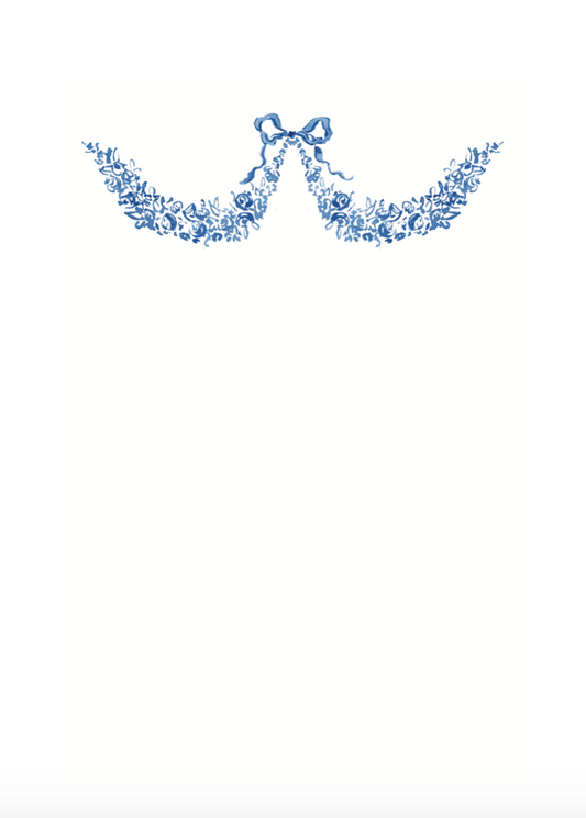 Blue Bow Menu Invitation Set