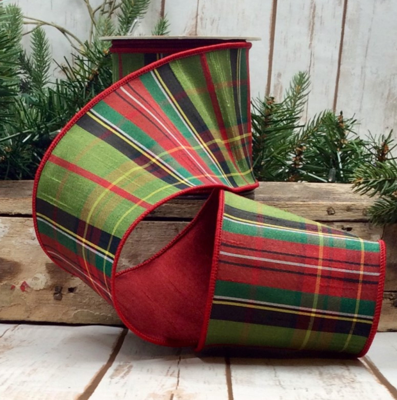 4" Tartan Plaid Dupion
