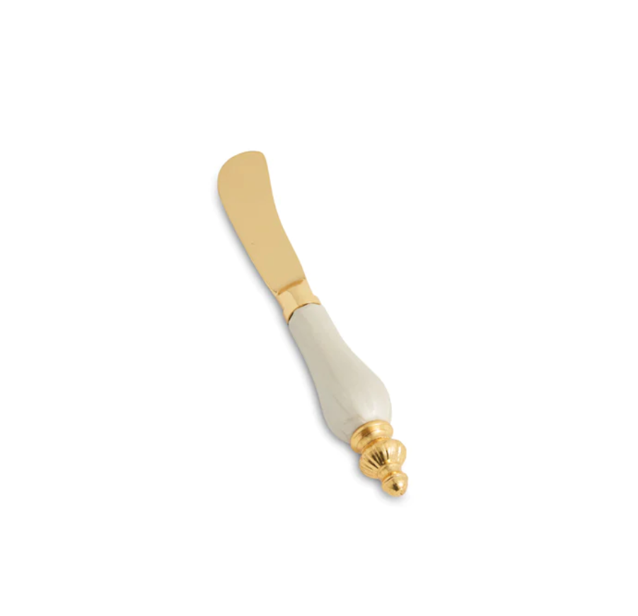 Peony Gold Spreader Knife, Snow