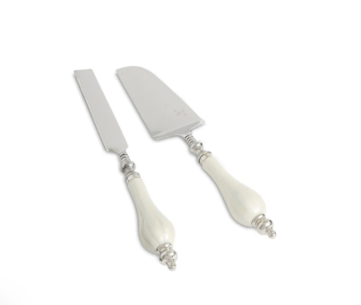 Peony Cake Serving Set in Snow