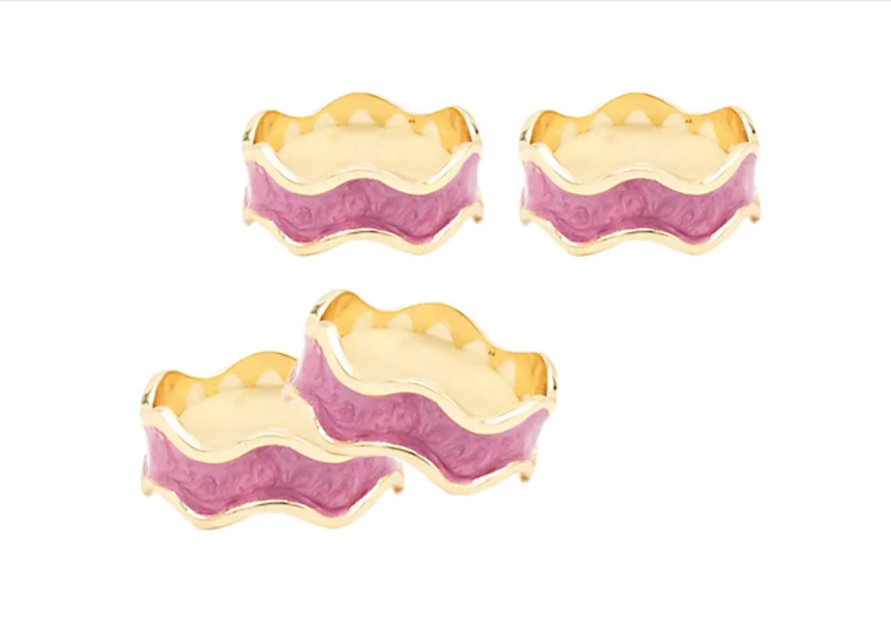 Pink and Gold Wave Napkin Rings