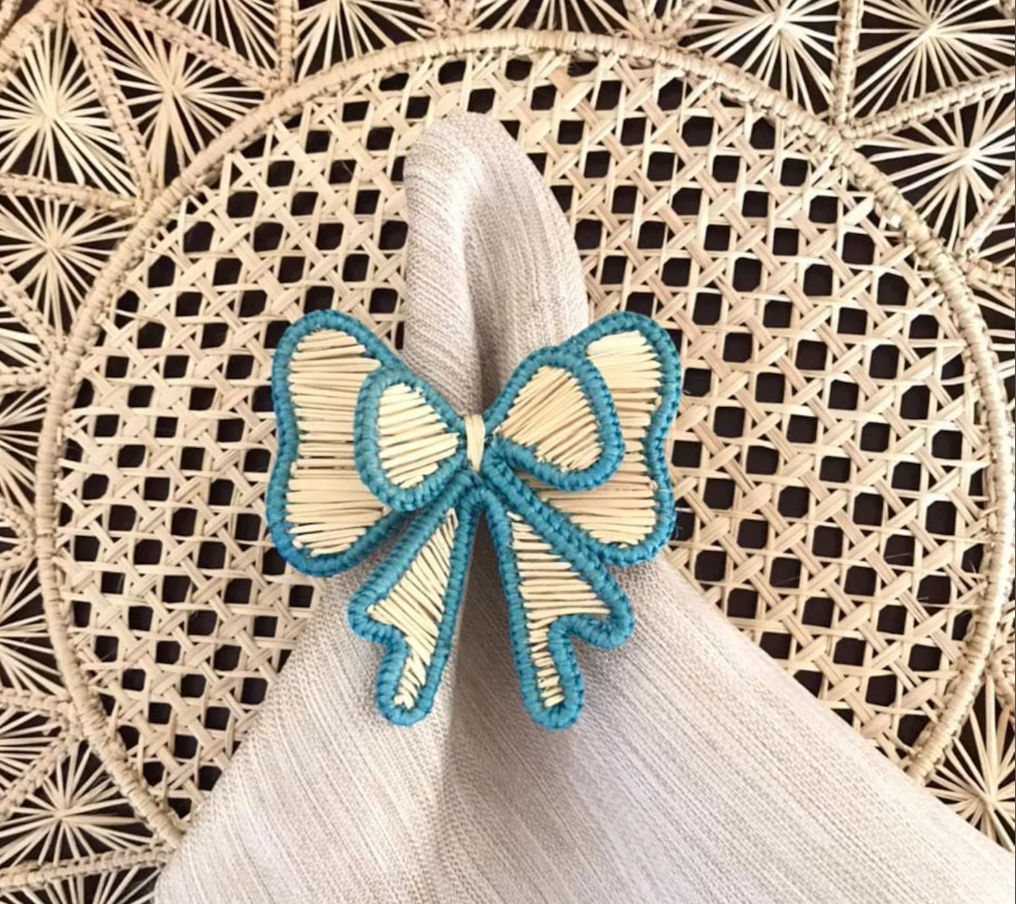 Bow Napkin Ring, Blue