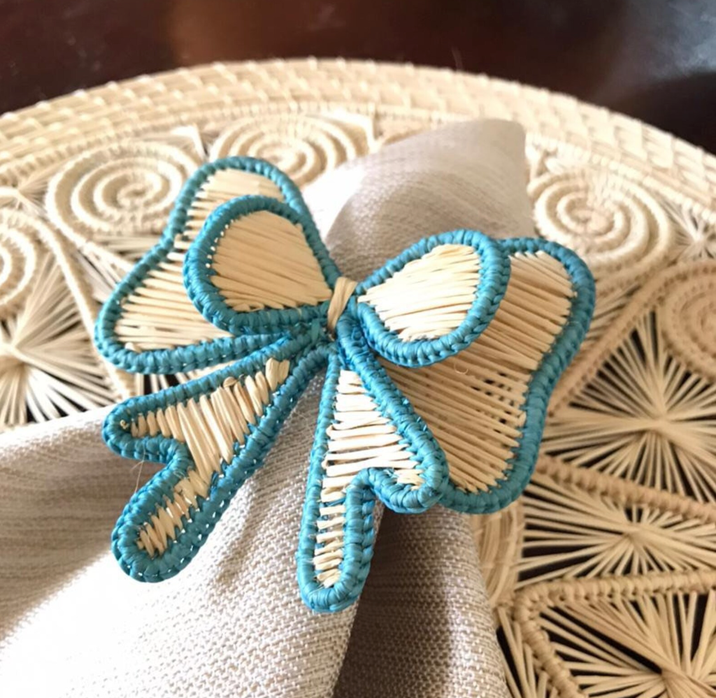 Bow Napkin Ring, Blue
