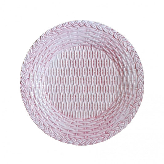 Pink Wicker Dinner Plate