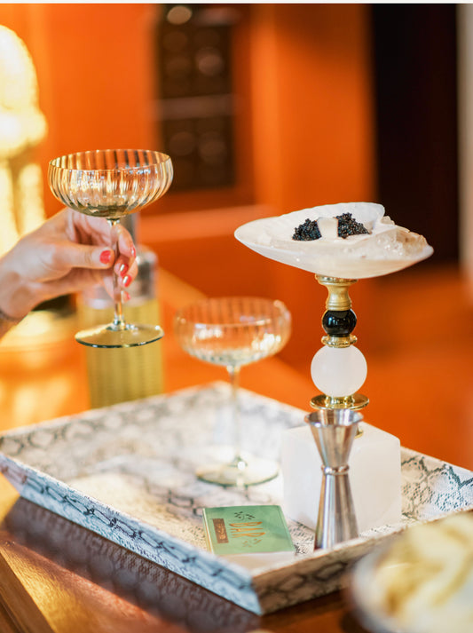 Alabaster and Shell Stand