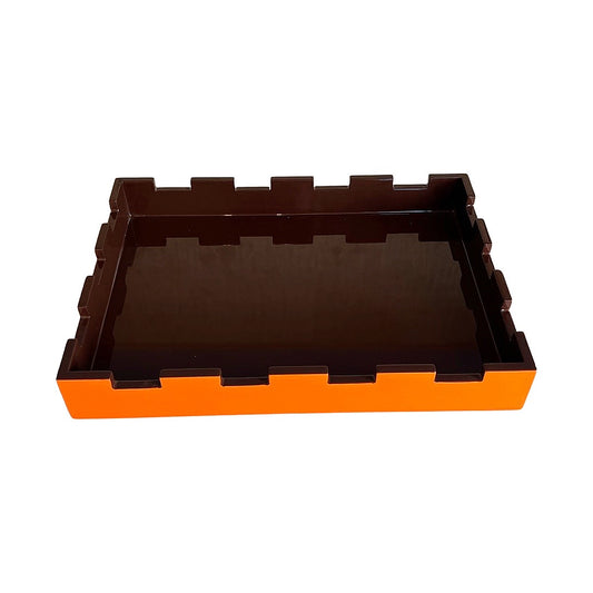 Small Lacquered Step Tray,  Pumpkin