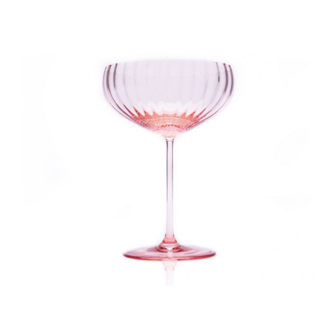 Ripple Red Wine Glasses, Rose