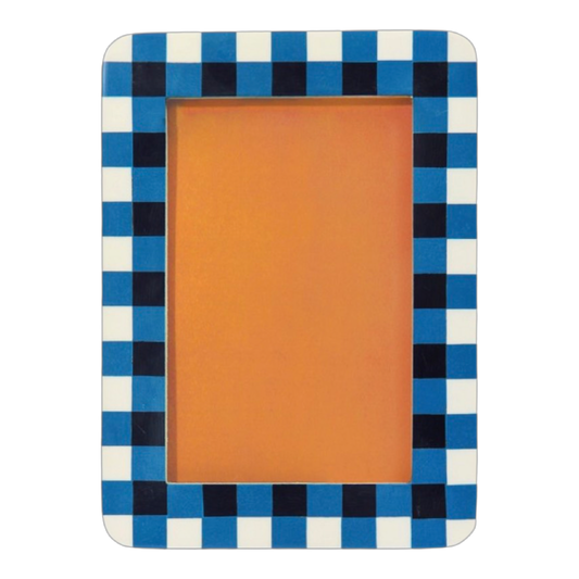 Blue and White Checkered Picture Frame