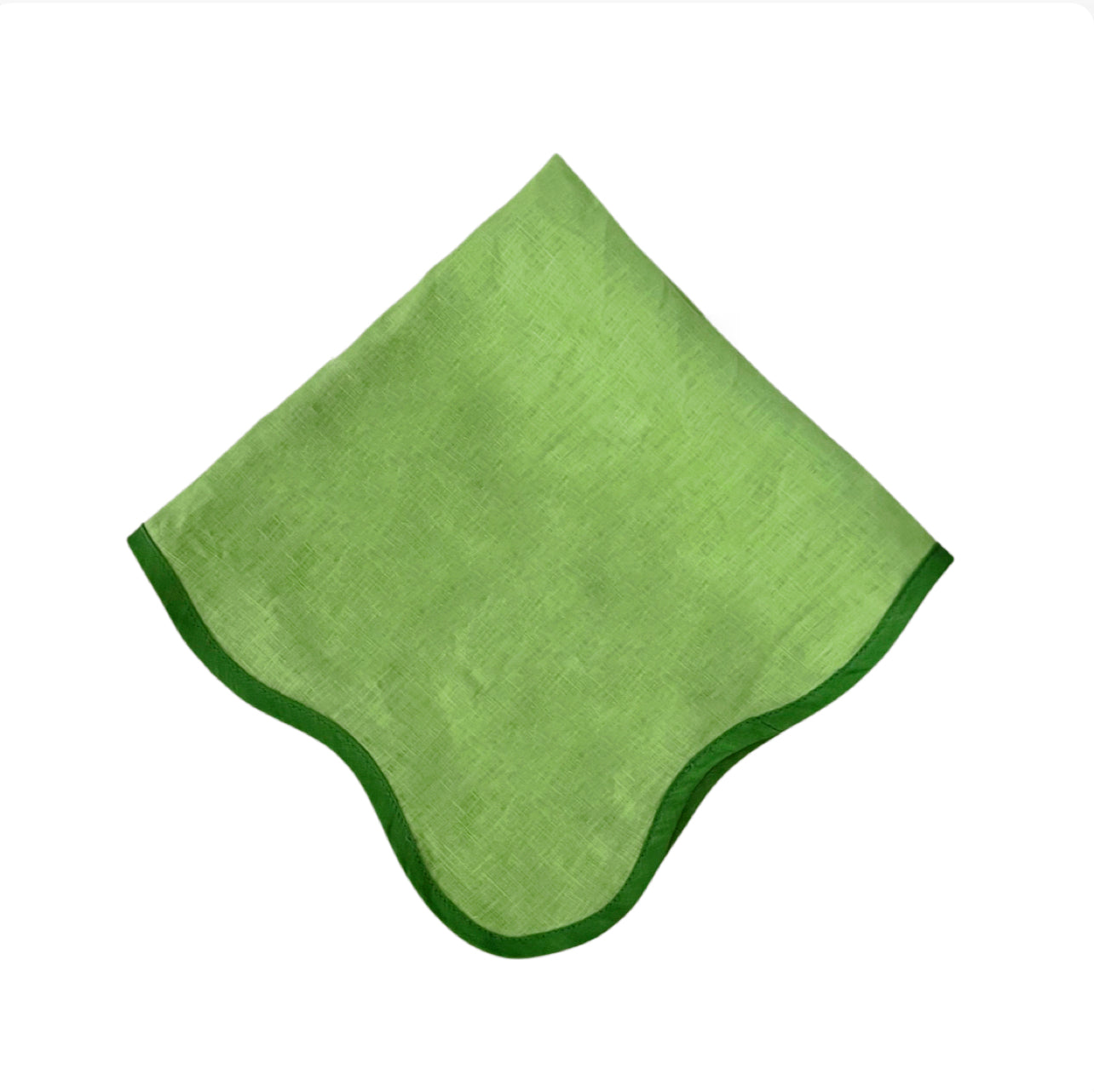 Set of 4 Wave Napkins, Grass Green