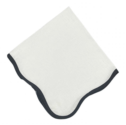 Set of 4 Wave Napkins, Black and White