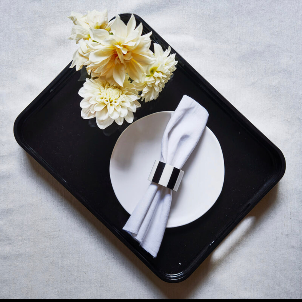 Black and White Napkin Ring