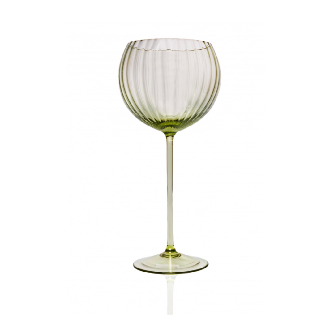 Olive Ripple Red Wine Glass Pair – Hostess