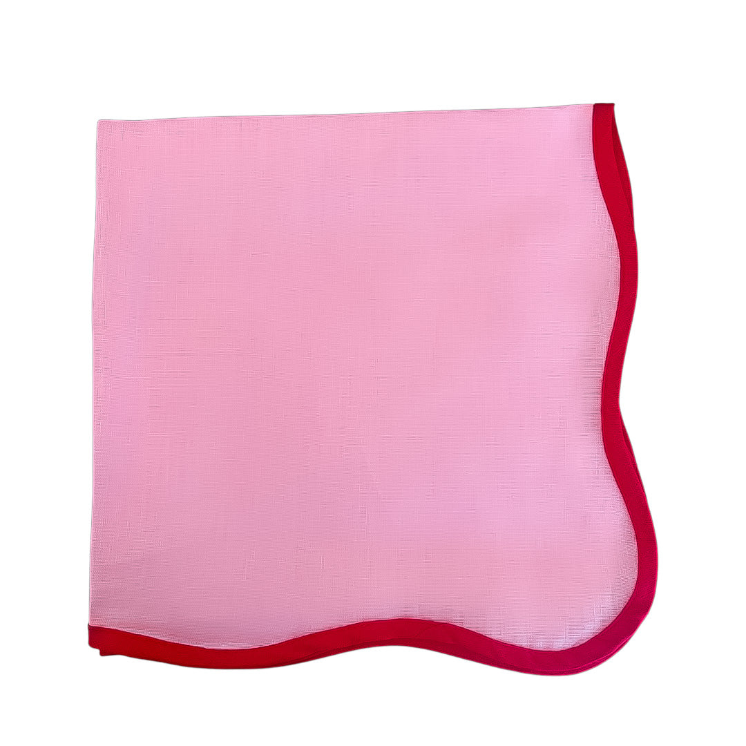 Set of 4 Wave Napkin, Strawberry