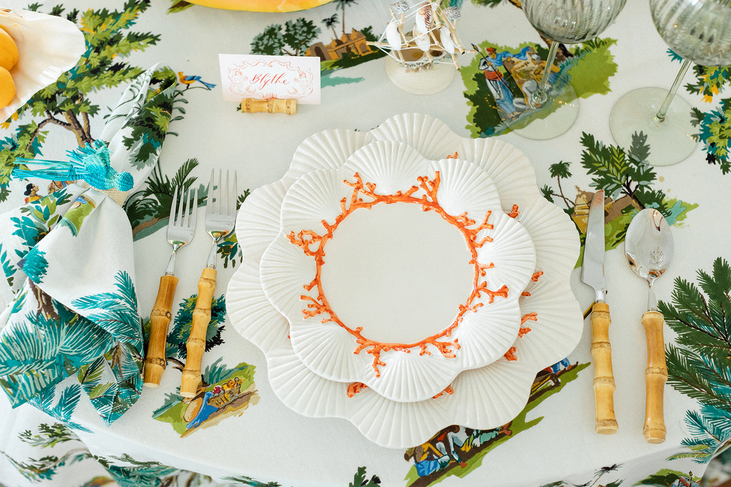 Coral and Shell Dinner Plate