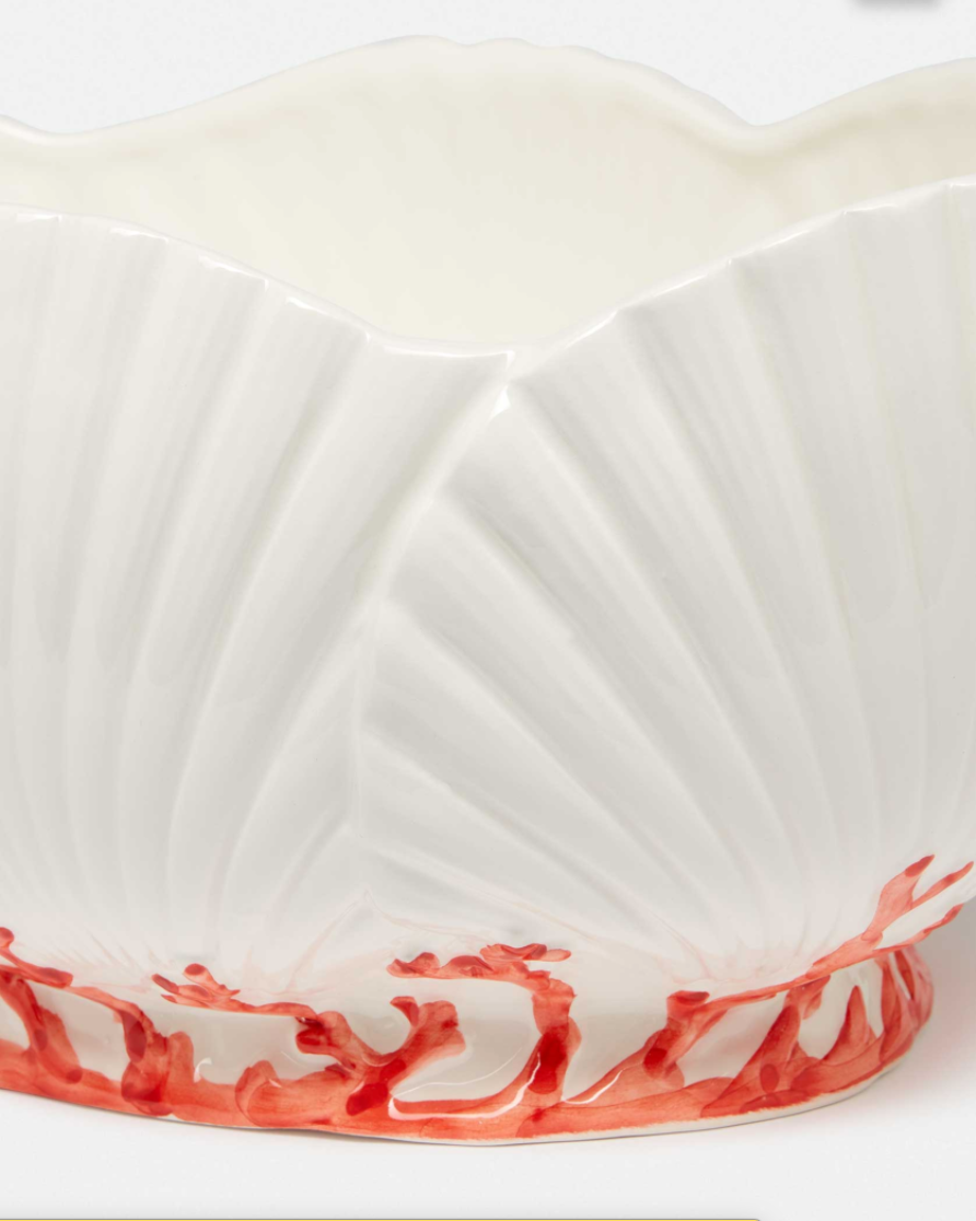 Coral and Shell Serving Bowl