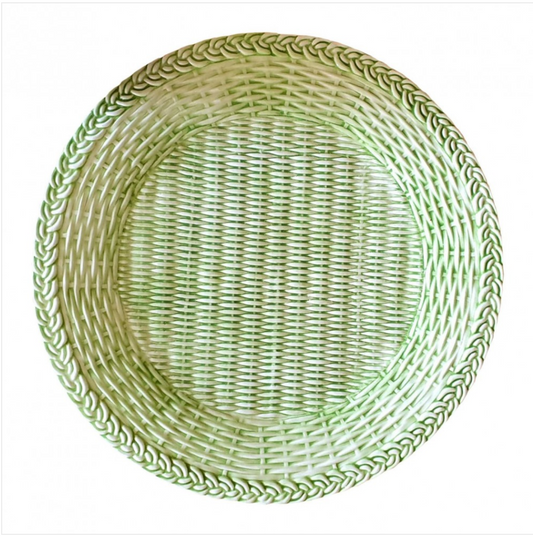 Green Wicker Salad Plate