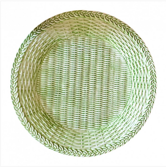 Green Wicker Dinner Plate