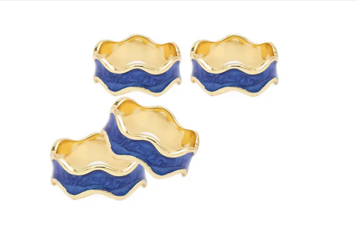 Blue and Gold Wave Napkin Rings