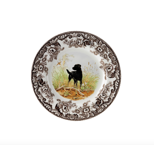 Woodland Dinner Plate, Black Labrador Retriever