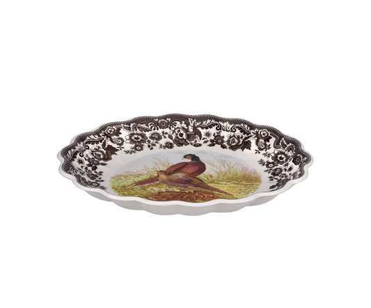 Woodland Oval Fluted Dish, Pheasant