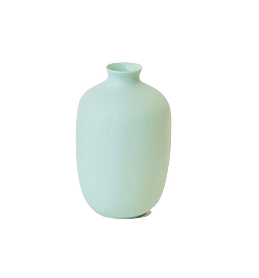 Matte Porcelain Mini Plum Vase in Mint