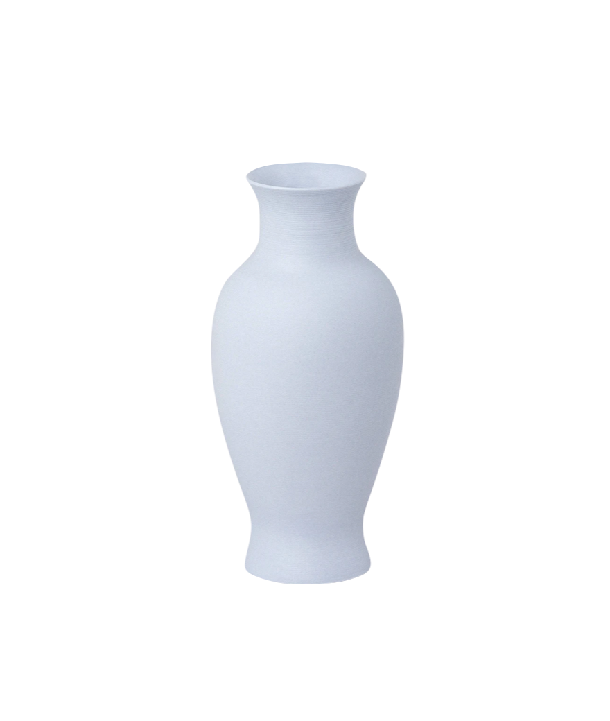 Matte Porcelain Mini Pear Vase in Lilac Grey