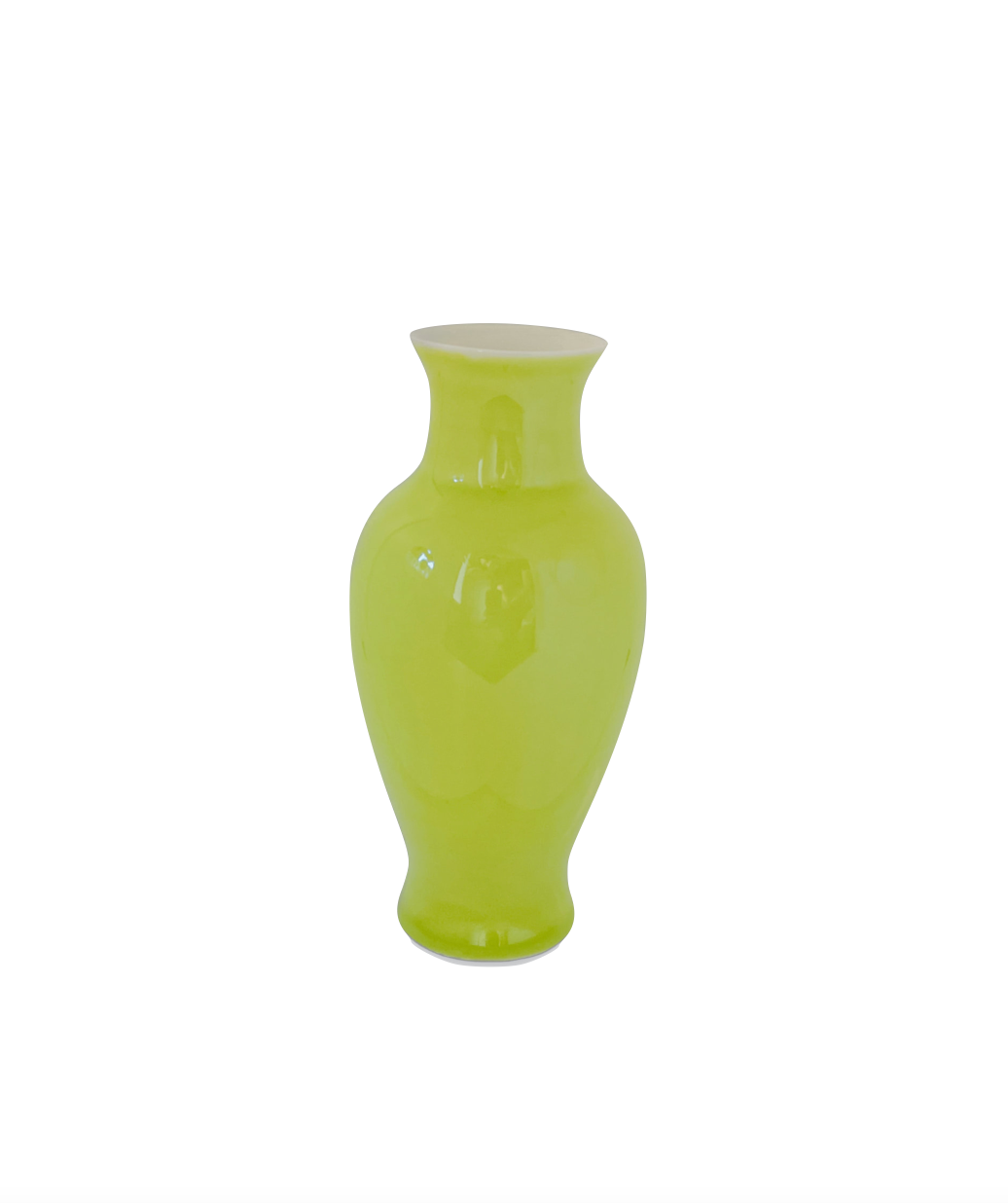 Glossy Porcelain Mini Pear Vase in Apple Green