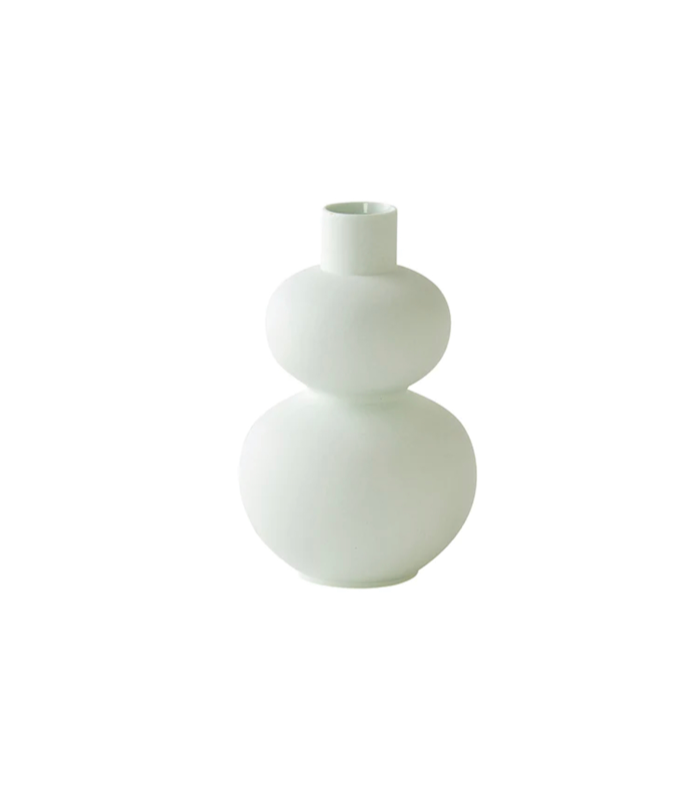 Matte Porcelain Mini Double Lobed Vase in Mint