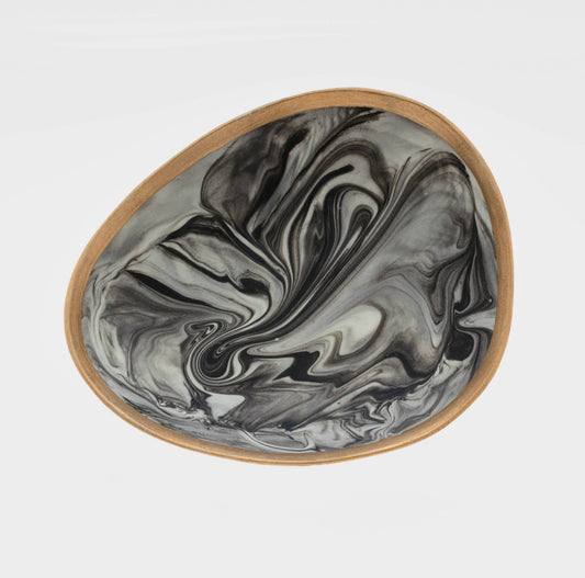 Black Marble Glaze Porcelain Trinket Dish