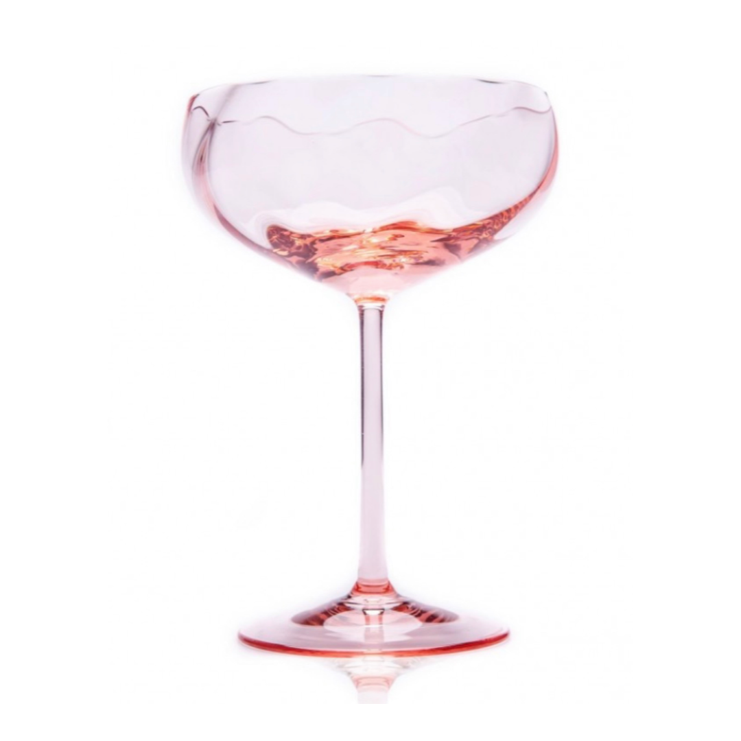 Rose Swirl Champagne Coupe Pair