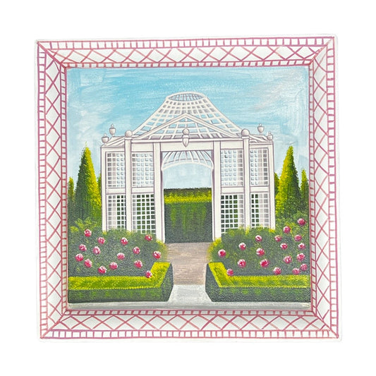 Lattice Rose Garden Painted Tray