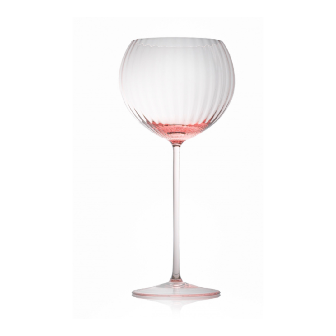 Rose Ripple White Wine Glass Pair