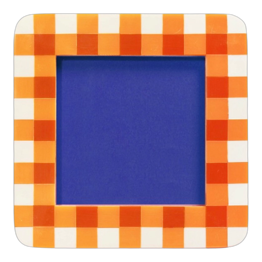 Orange and White Checkered Picture Frame