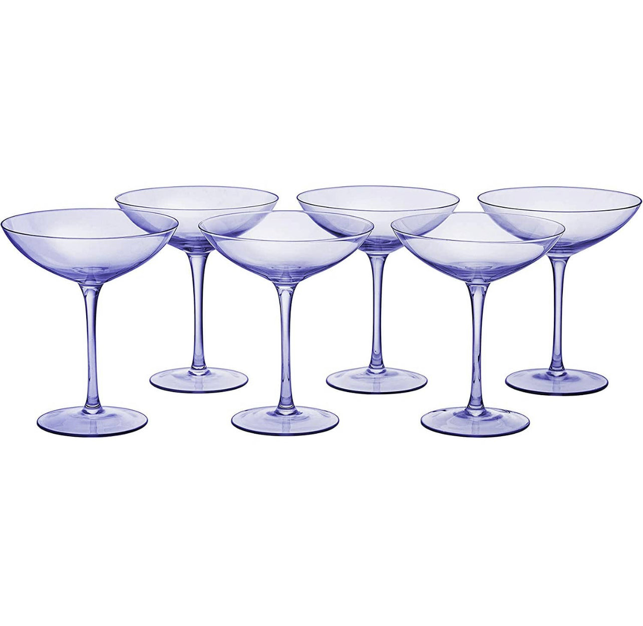Coupe Glass Set of Six, Lavendar