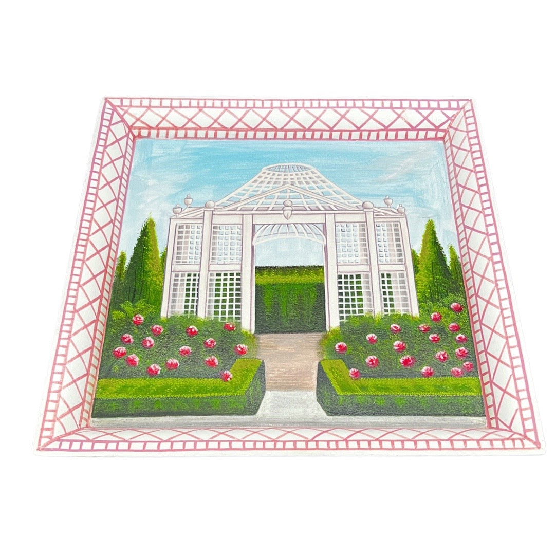 Lattice Rose Garden Painted Tray