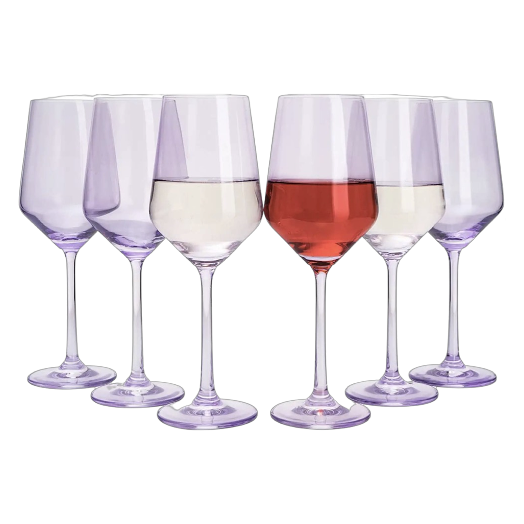 Wine Glass Set of Six, Lavender