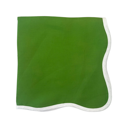Set of 4 Wave Napkin, Green White
