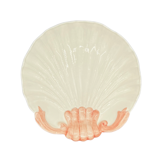 Handpainted Scallop Serving Bowl