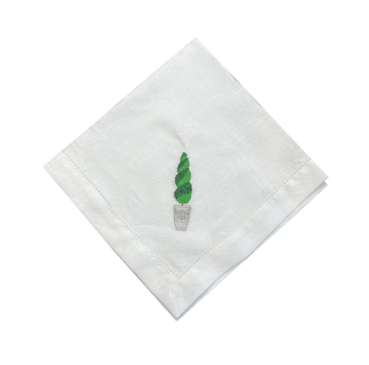 Spiral Topiary Embroidered Napkin