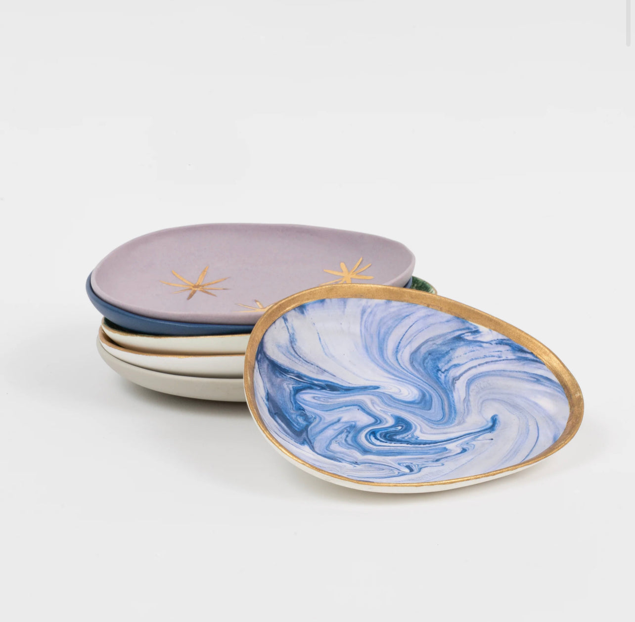 Lilac Star Porcelain Trinket Dish