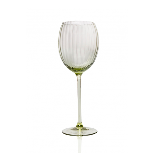 Olive Ripple White Wine Glass Pair