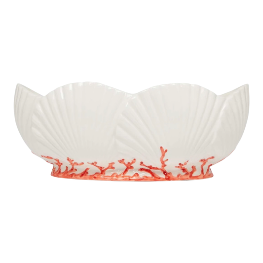 Coral and Shell Serving Bowl